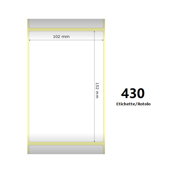 Etichette Zebra 102X152mm bianche 430pz termiche compatibili Z-2000D 4x6x1 Core per Etichette Zebra GK420,ZD421T,ZD420