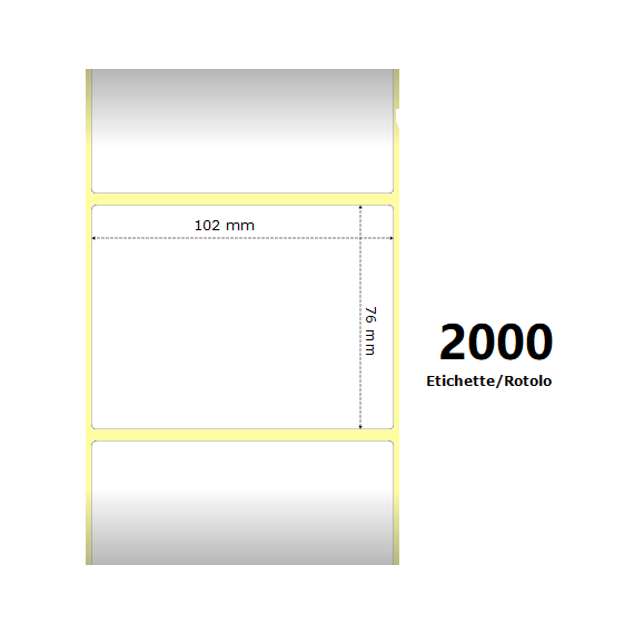 Etichette Zebra 102X76mm bianche 1000pz termiche compatibili Z-1000D 4x3x 3 Core per Etichette Zebra ZT411,ZT230,ZT421